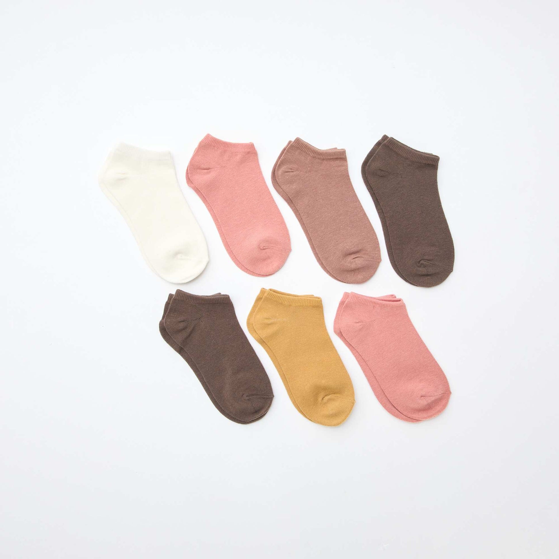 Lot de 7 paires de chaussettes invisibles BEIGE