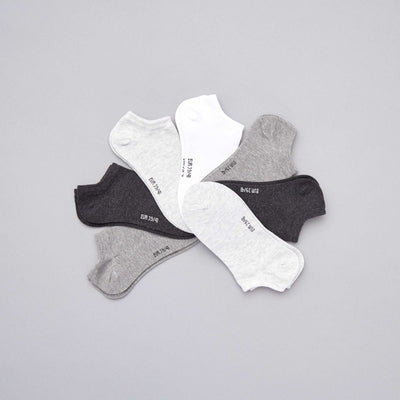 Lot de 7 paires de chaussettes invisibles GRIS BLANC