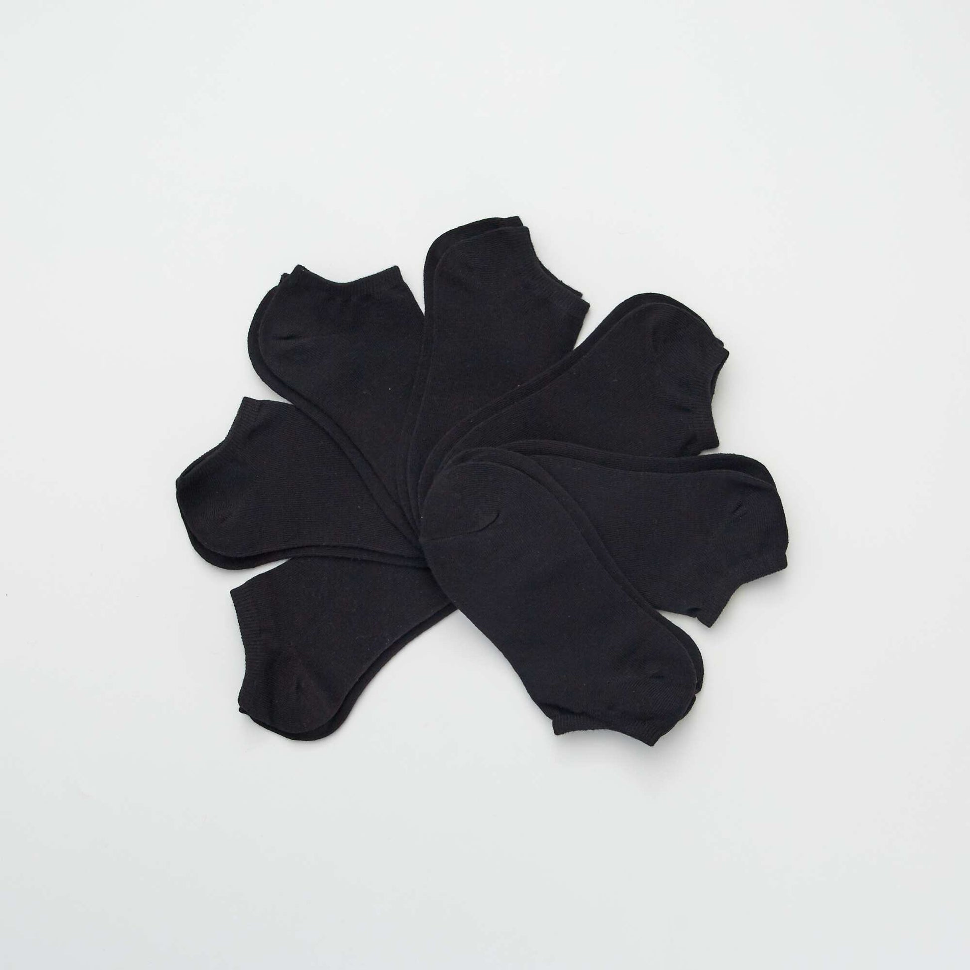 Lot de 7 paires de chaussettes invisibles NOIR