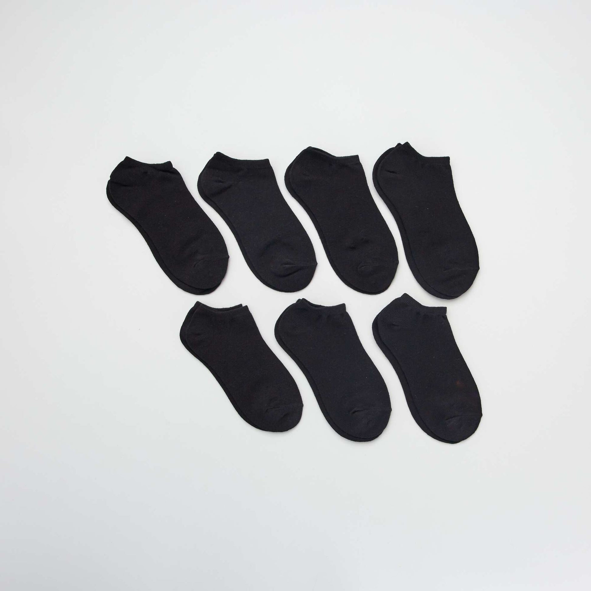 Lot de 7 paires de chaussettes invisibles NOIR