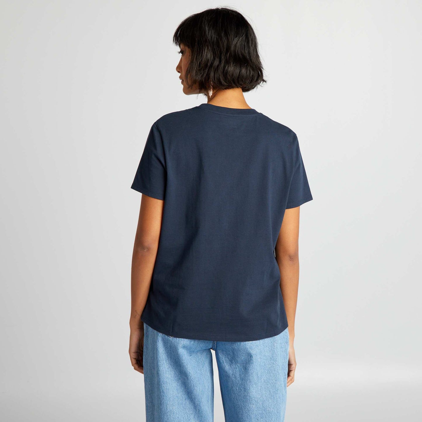 T-shirt uni en jersey BLEU