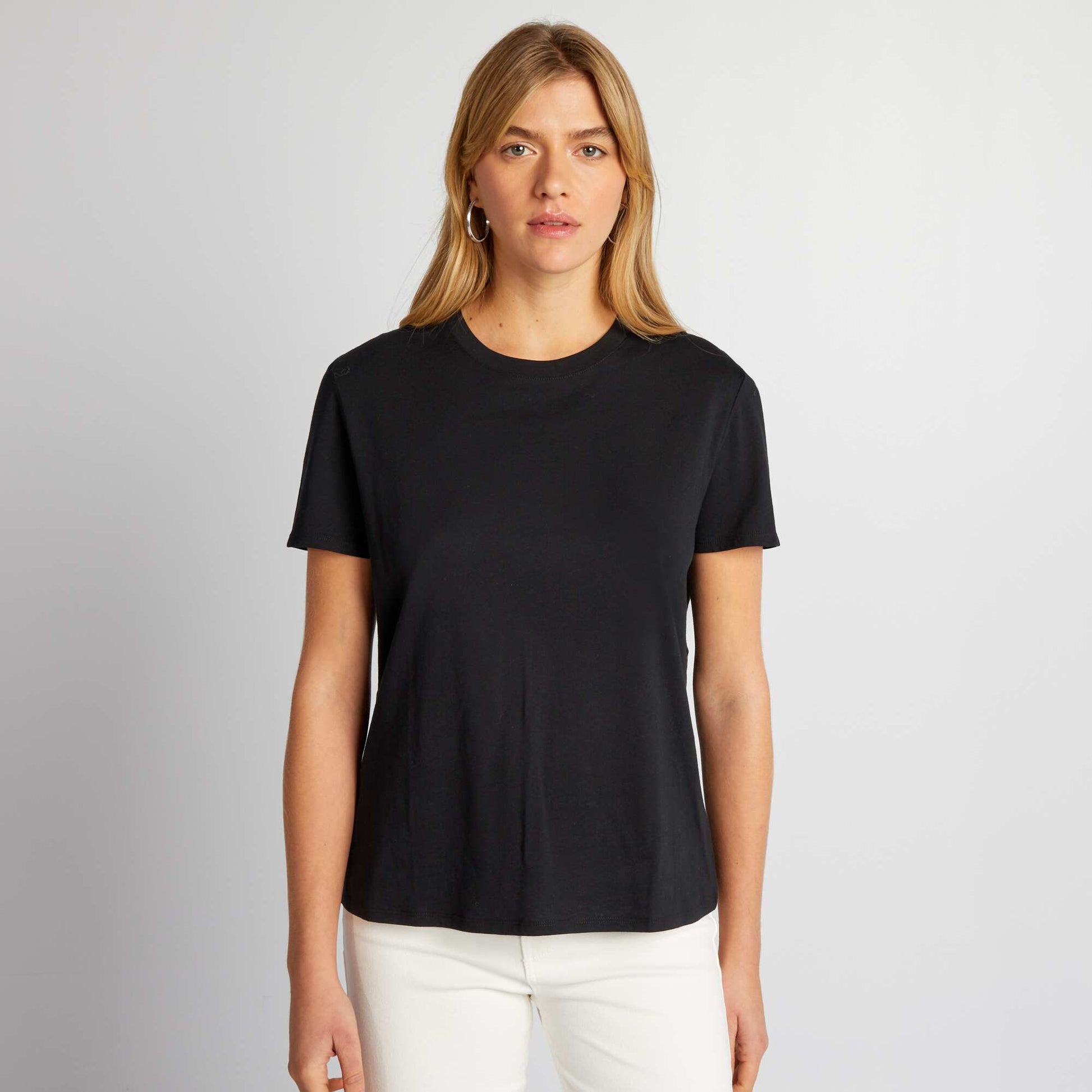 T-shirt uni en jersey NOIR