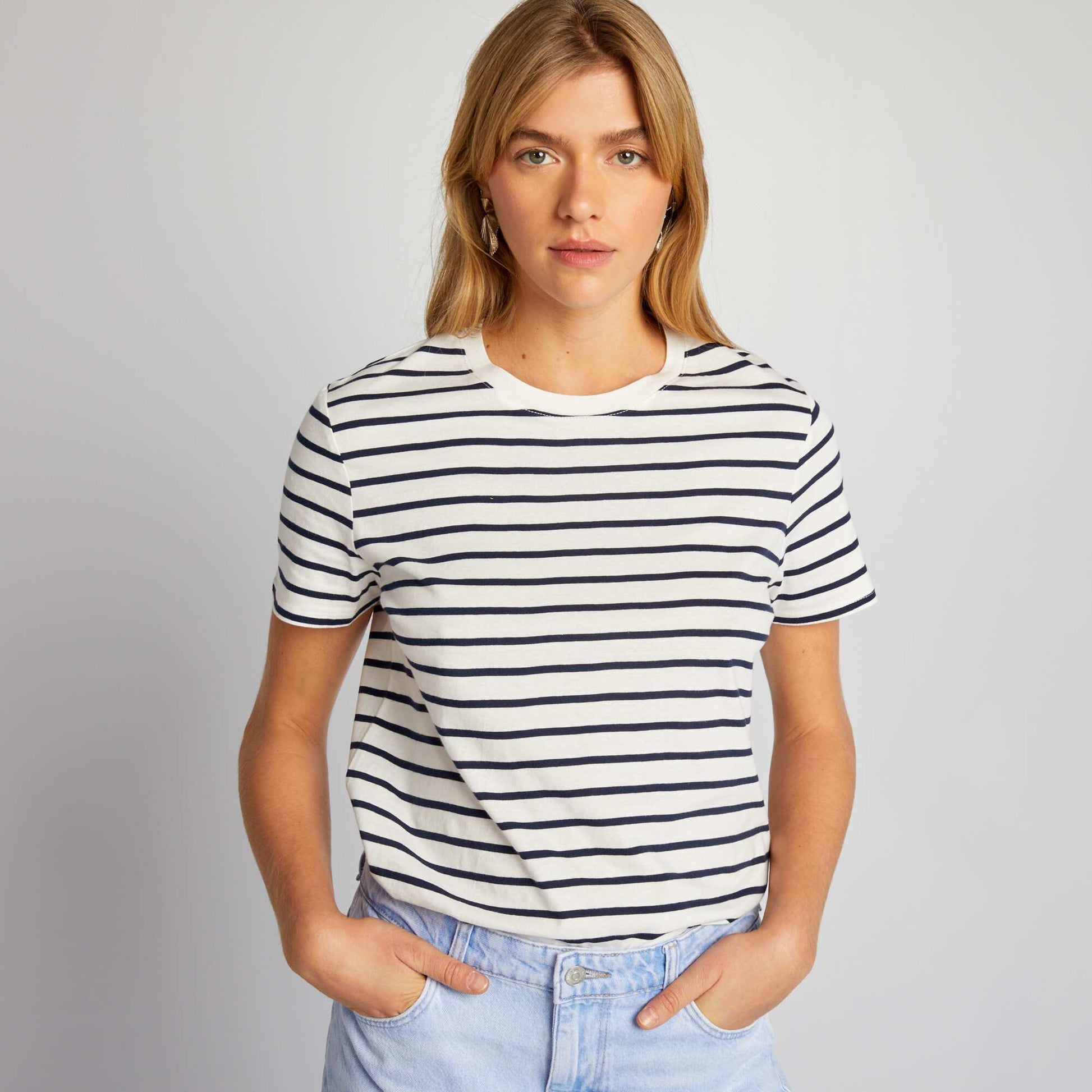 T-shirt en jersey imprimé BLANC