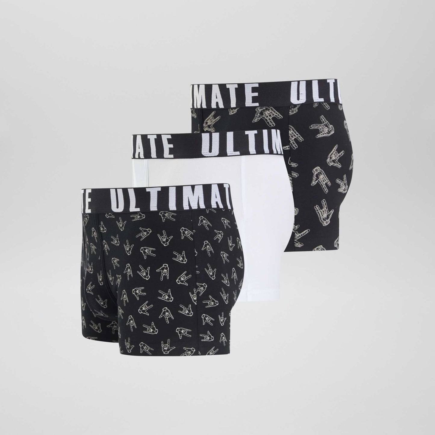 Lot de 3 boxers fantaisie NOIR/BLANC