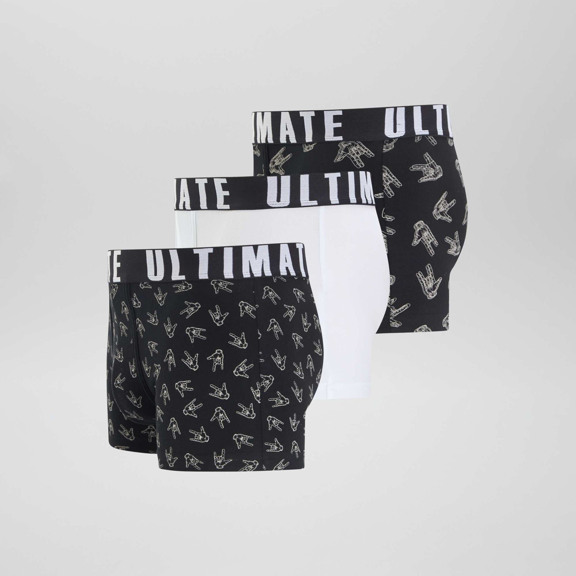 Lot de 3 boxers fantaisie NOIR/BLANC