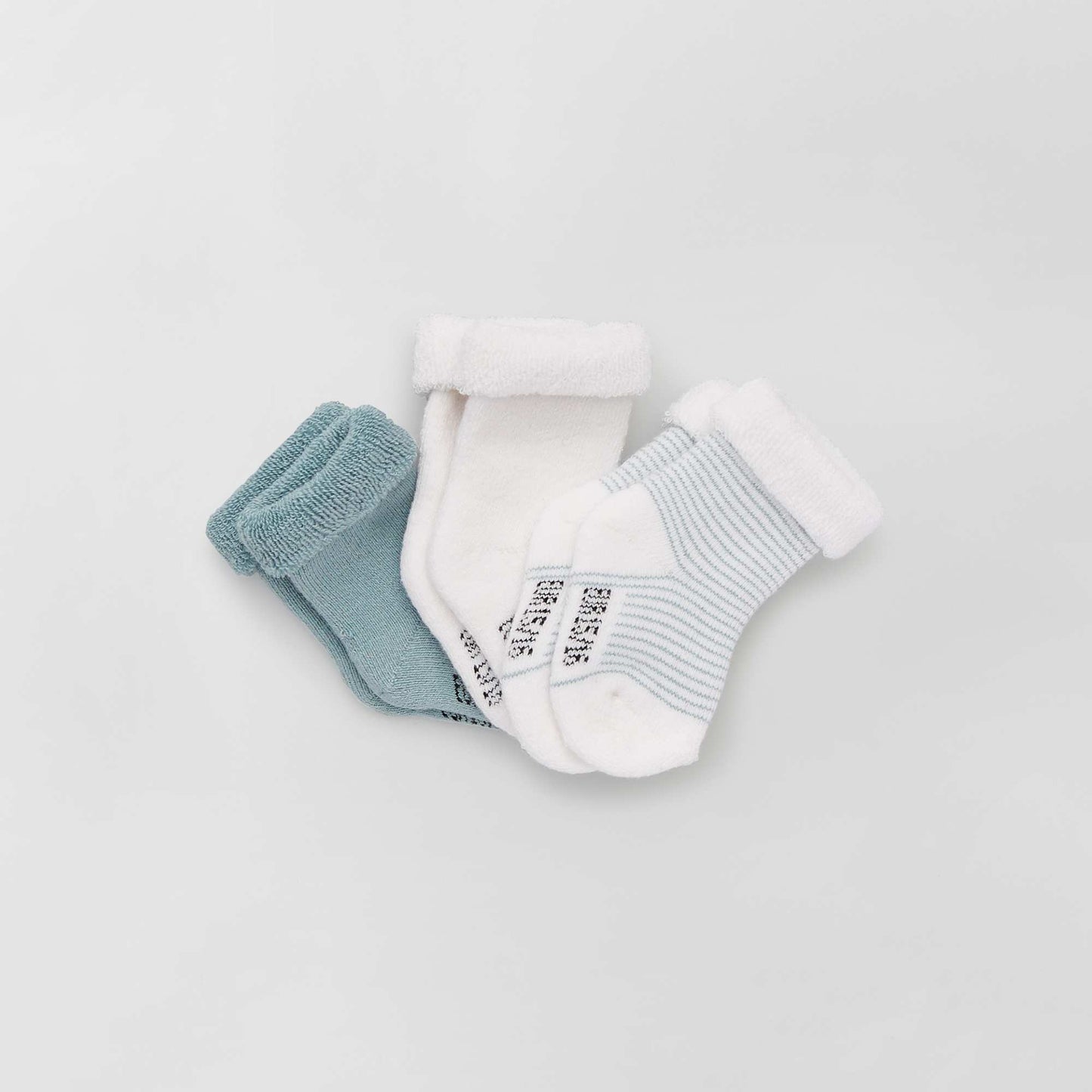 Lot de 3 paires de chaussettes naissance BLEU/BLANC