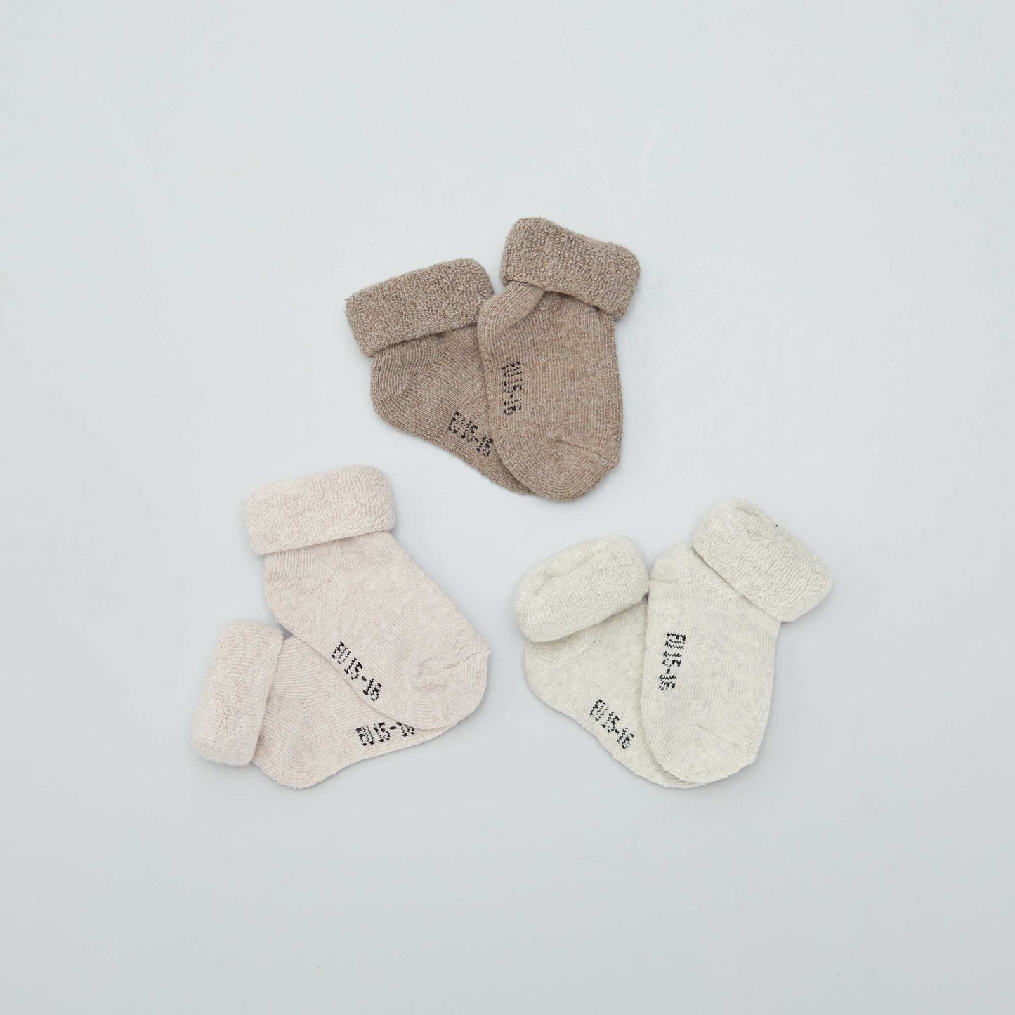 Lot de 3 paires de chaussettes naissance BEIGE