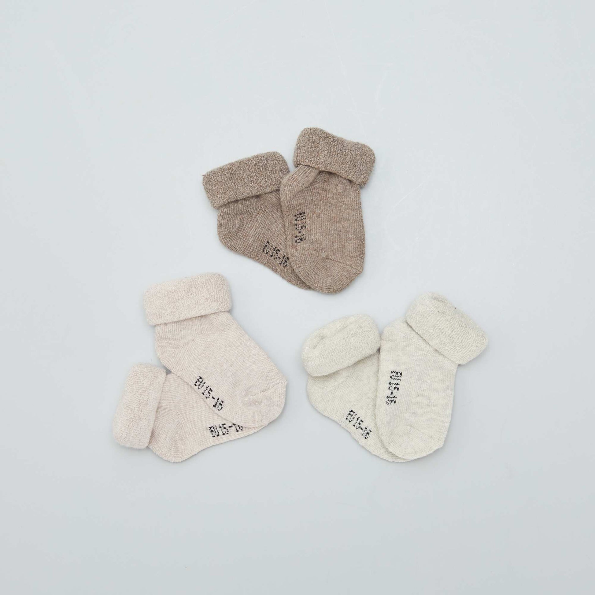 Lot de 3 paires de chaussettes naissance BEIGE