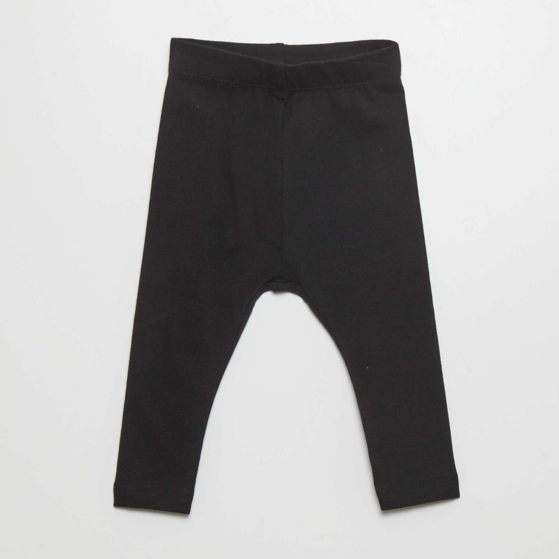Legging long uni en maille jersey NOIR