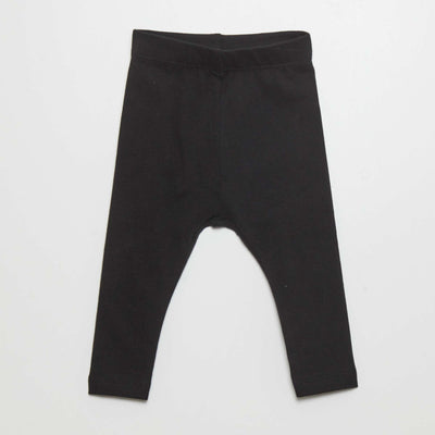 Legging long uni en maille jersey NOIR