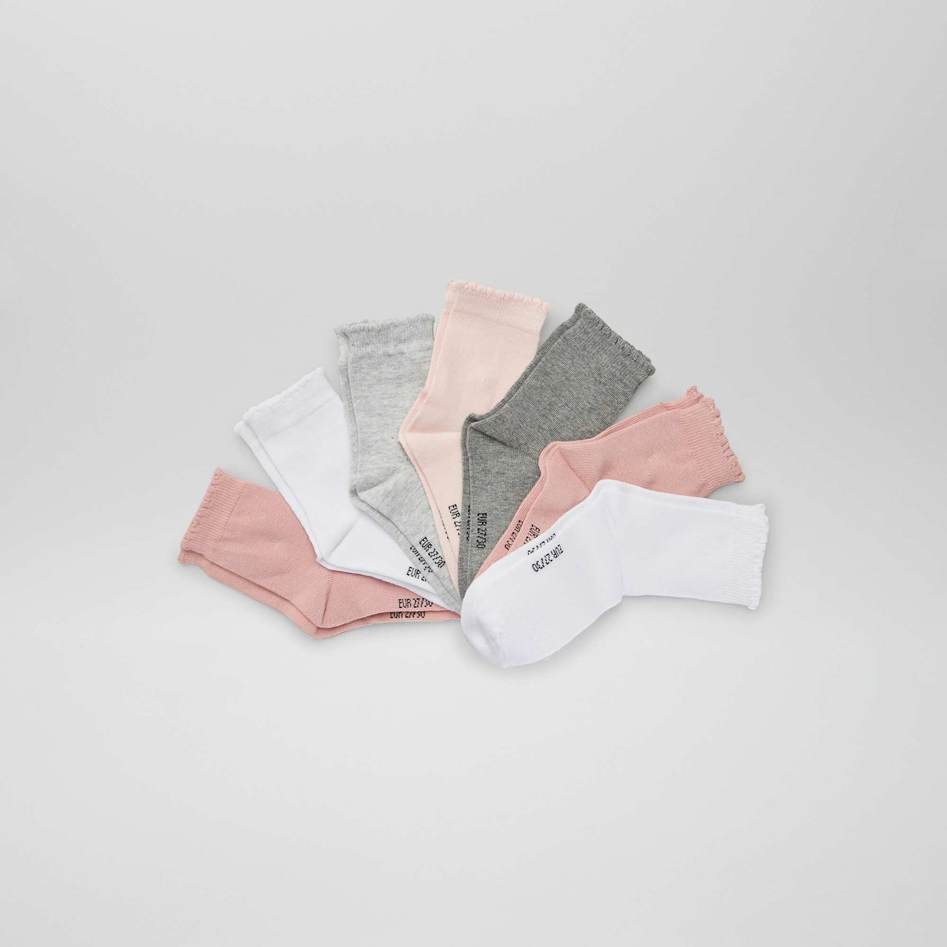 Lot de 7 paires de chaussettes ROSE/GRIS/BLANC