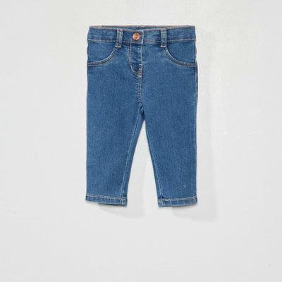 Jean slim stretch à taille ajustable BLEU
