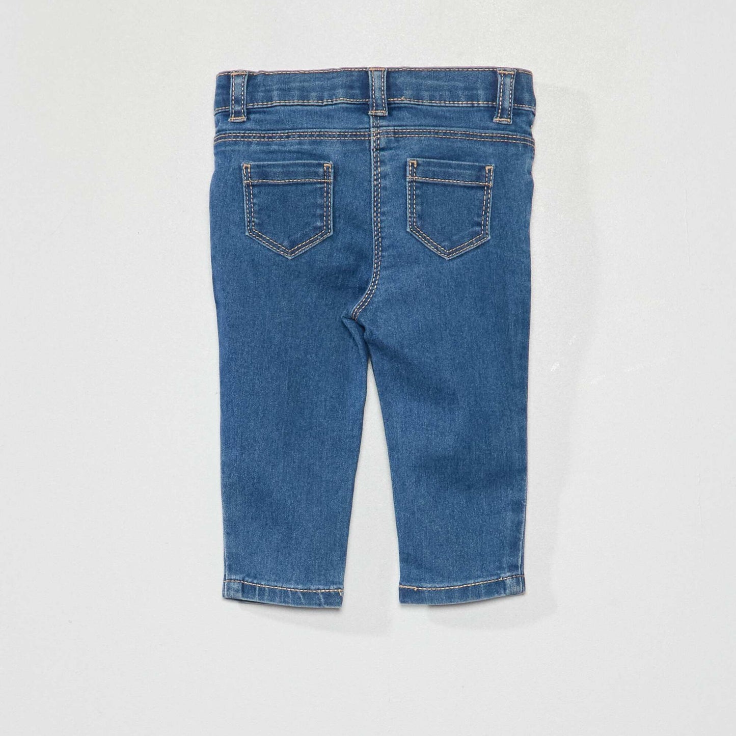Jean slim stretch à taille ajustable BLEU