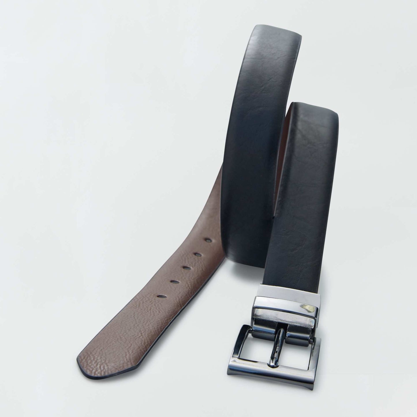 Ceinture en simili réversible NOIR