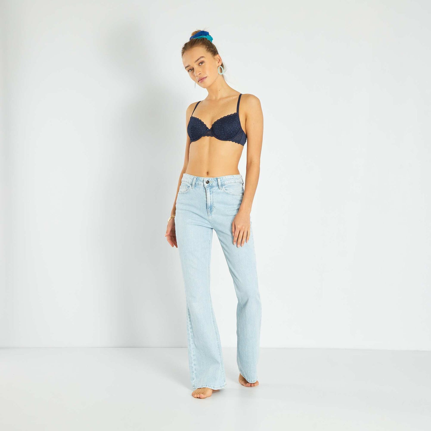 Soutien-gorge paddé dentelle BLEU MARINE