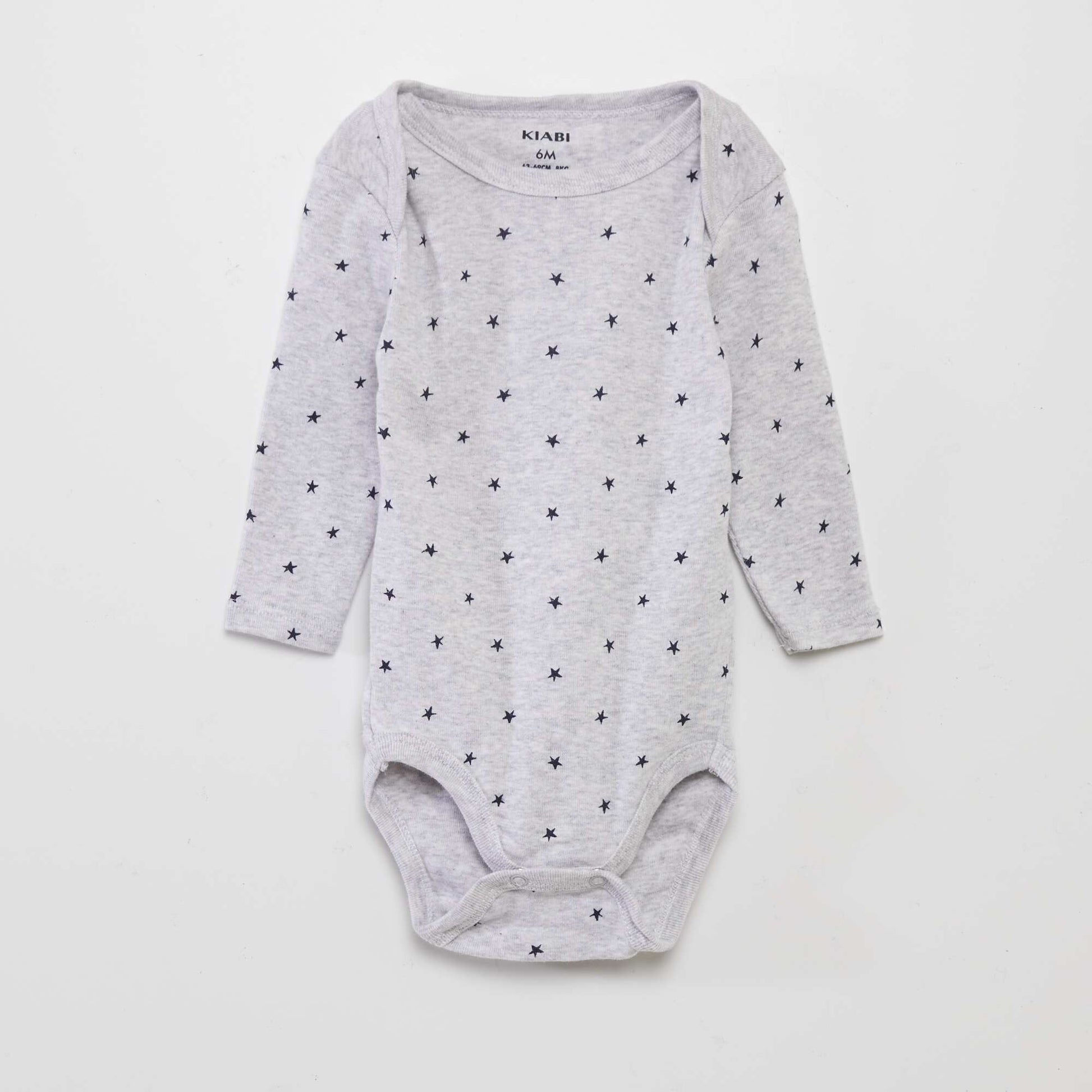 Lot de 3 bodies manches longues GRIS/BLANC/BLEU MARINE