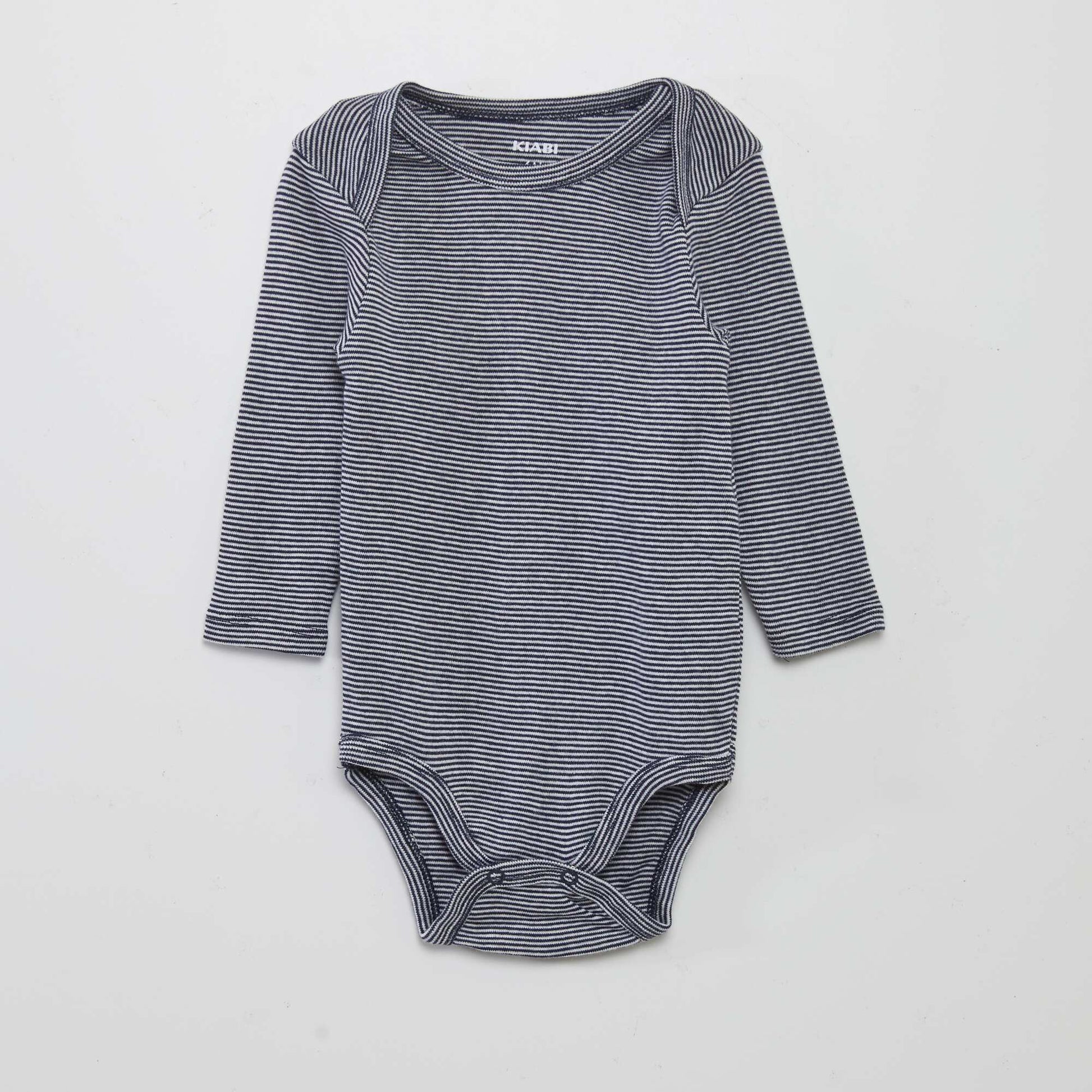 Lot de 3 bodies manches longues GRIS/BLANC/BLEU MARINE
