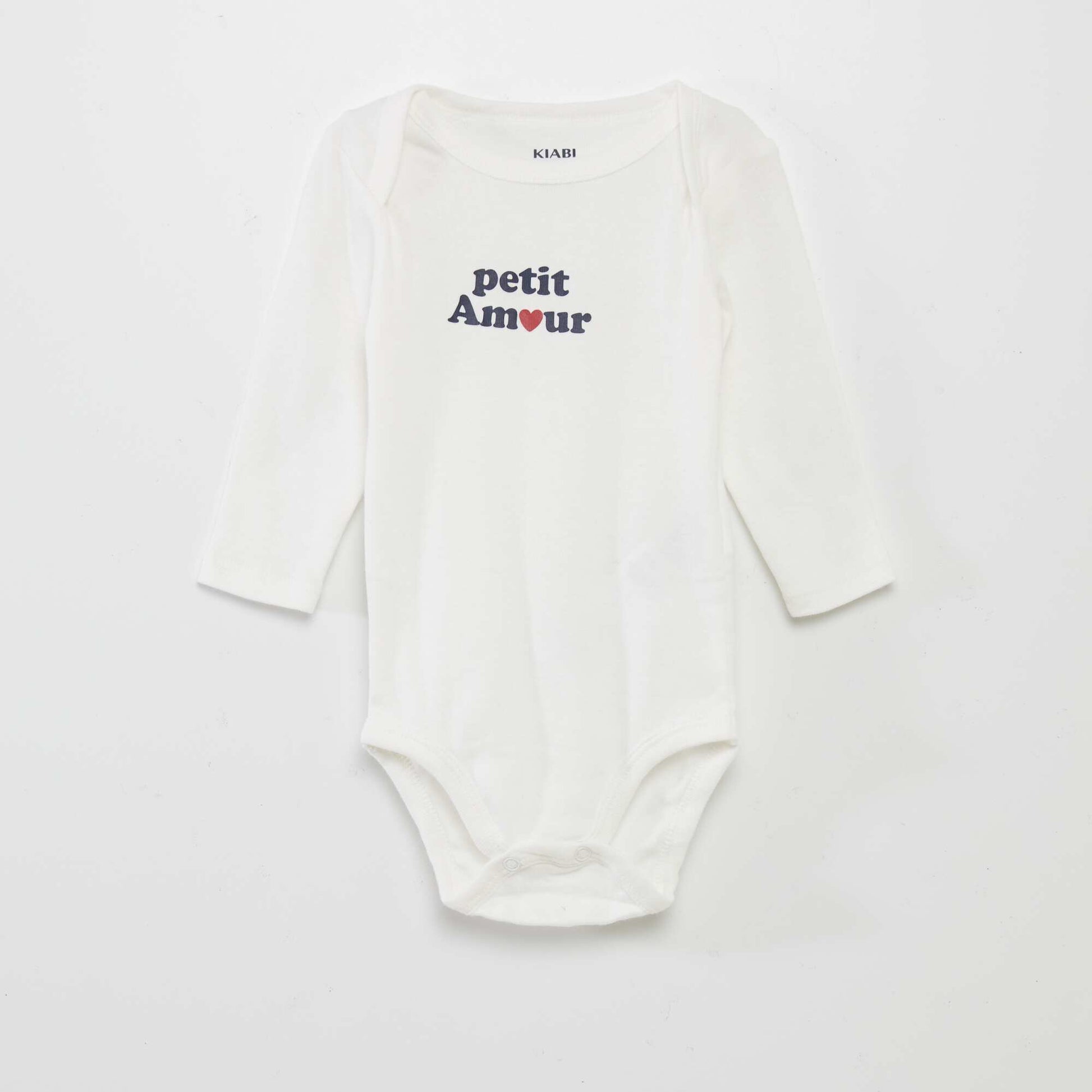 Lot de 3 bodies manches longues GRIS/BLANC/BLEU MARINE