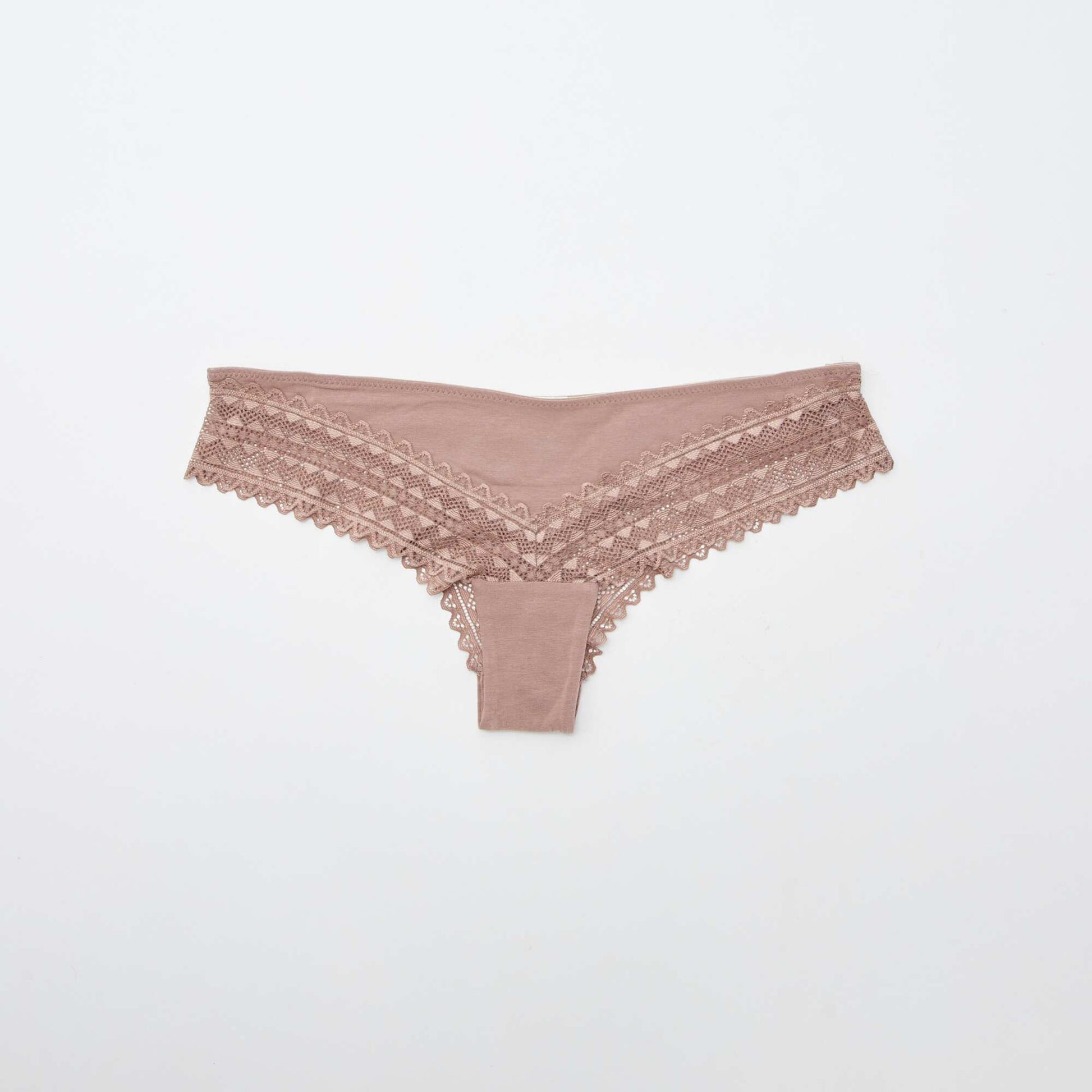 Lot de 3 tangas coton et dentelle ROSE