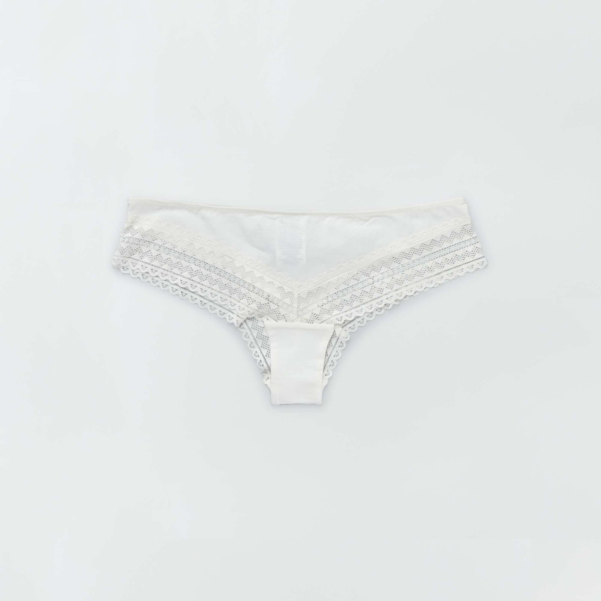 Lot de 3 tangas coton et dentelle ROSE GRISé/éCRU/VERT
