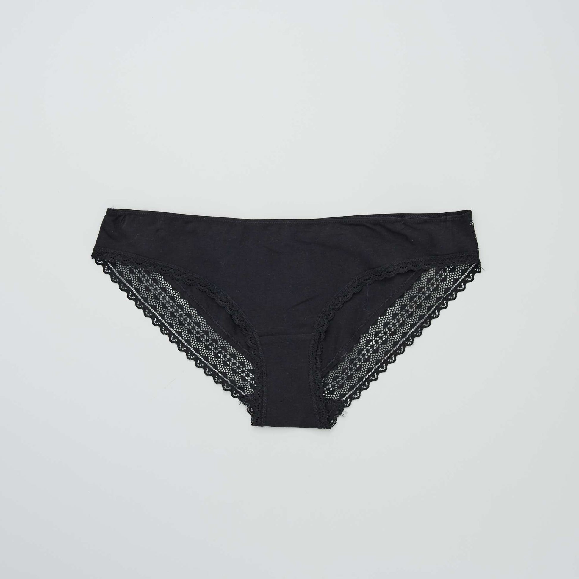 Lot de 3 culottes coton dentelle NOIR