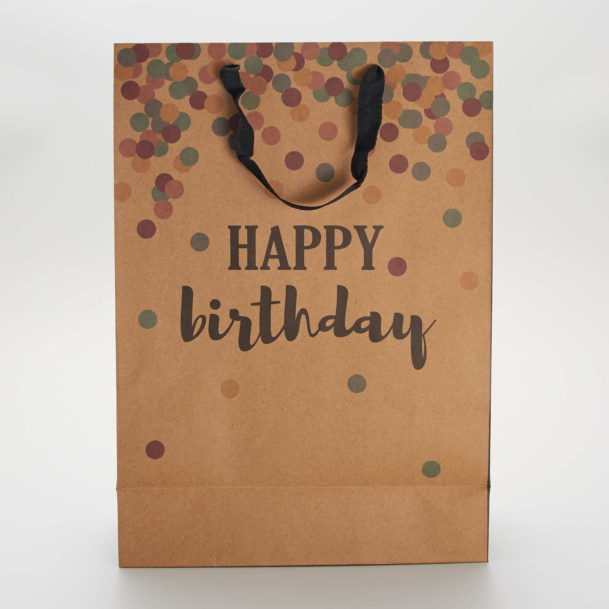 Sac cadeau 'Happy Birthday' MARRON