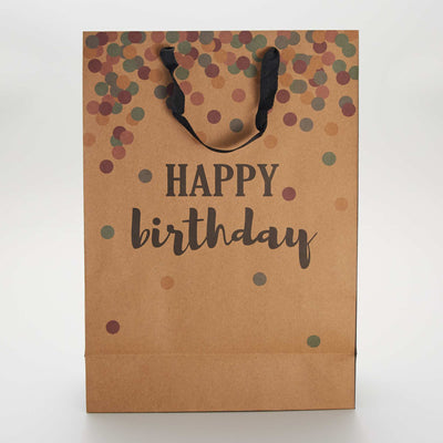 Sac cadeau 'Happy Birthday' MARRON