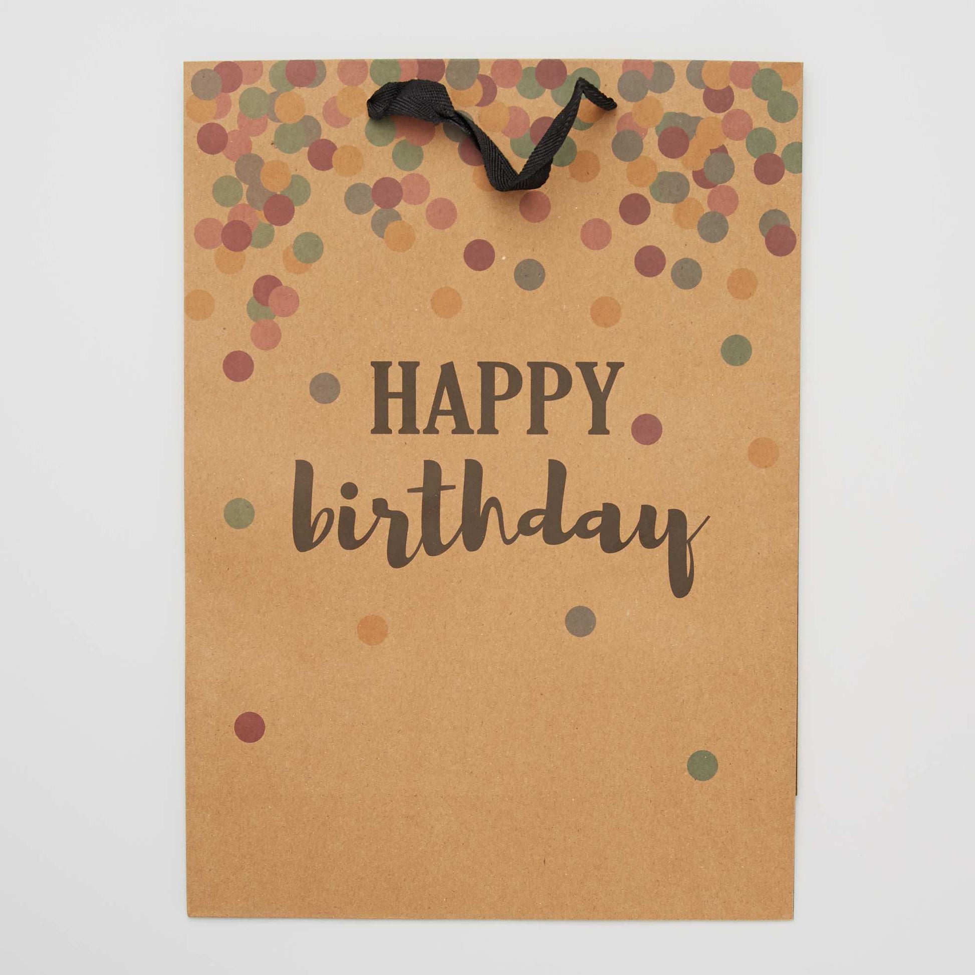 Sac cadeau 'Happy Birthday' MARRON