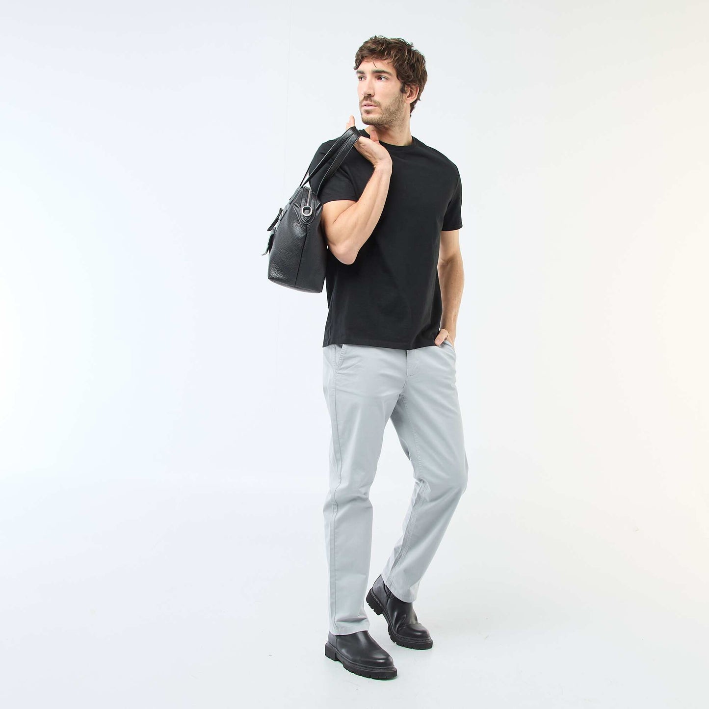 Pantalon chino regular - L32 GRIS