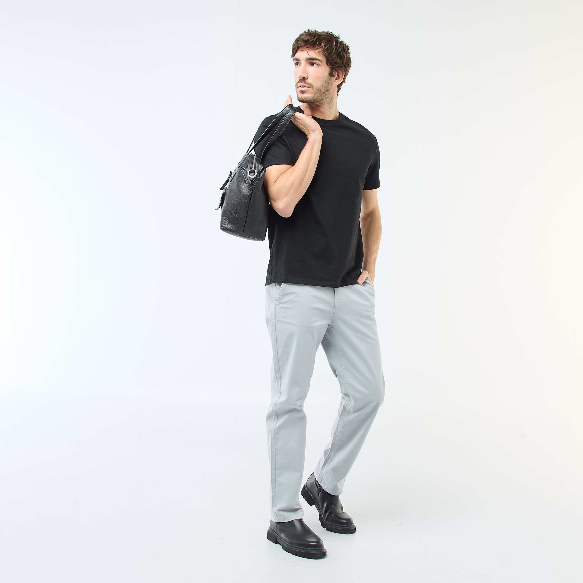 Pantalon chino regular - L32 GRIS