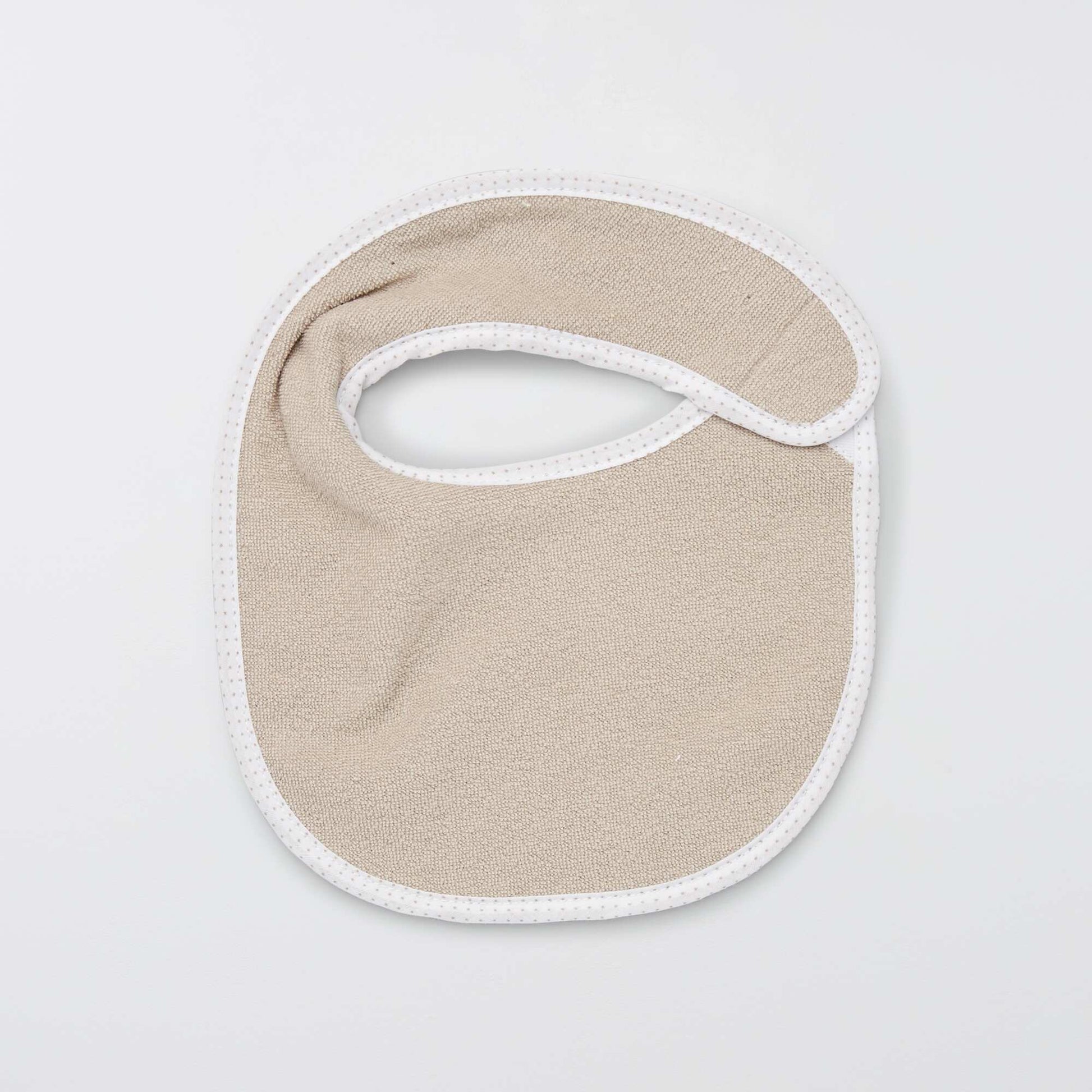 Lot de 7 bavoirs éponge à scratch BEIGE