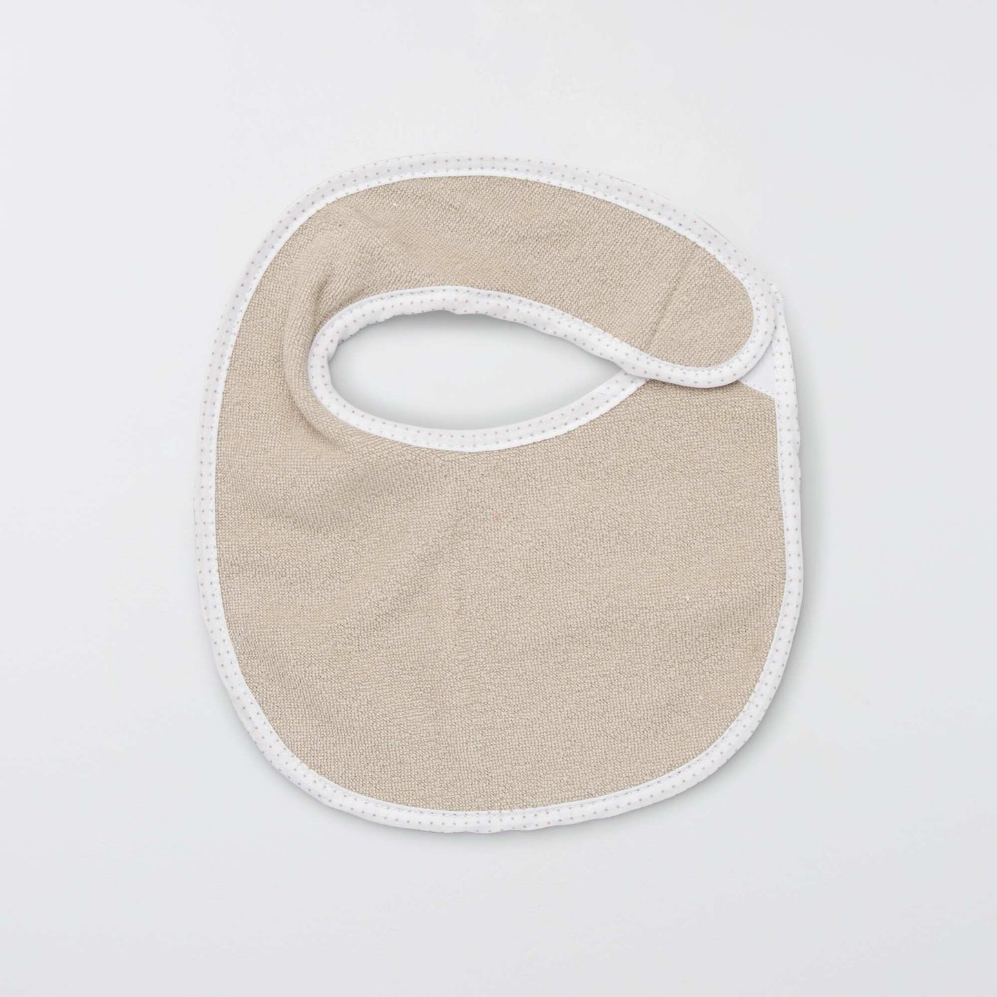 Lot de 7 bavoirs éponge à scratch BEIGE