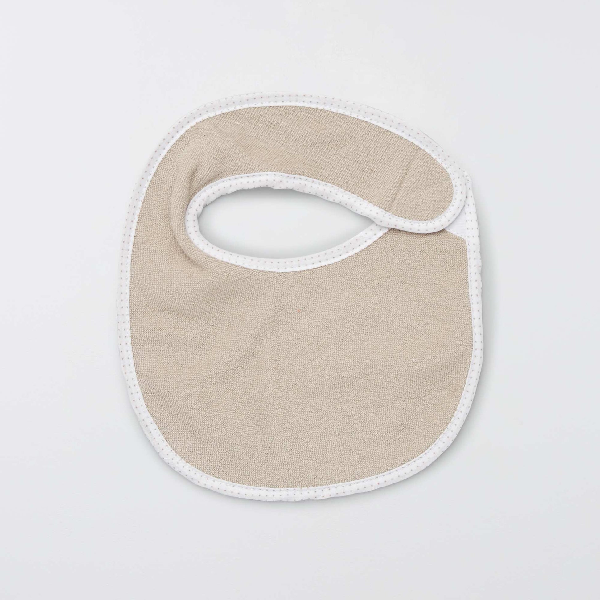 Lot de 7 bavoirs éponge à scratch BEIGE