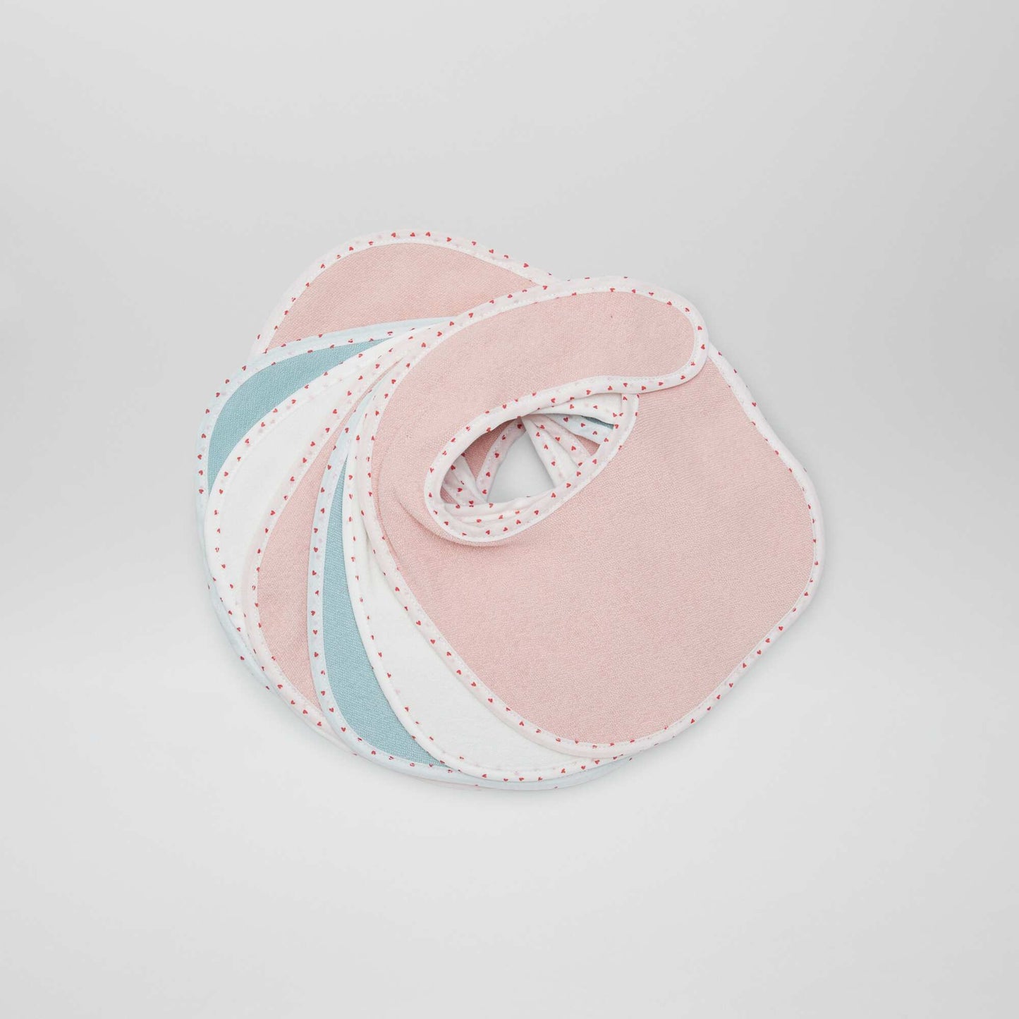 Lot de 7 bavoirs éponge à scratch ROSE