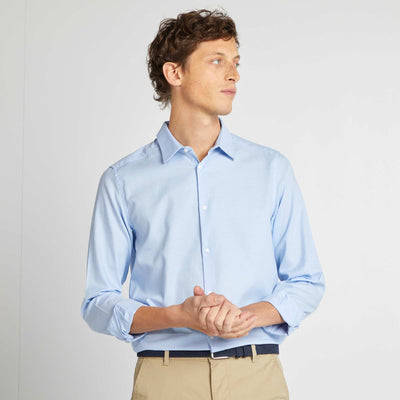 Chemise droite unie BLEU CIEL