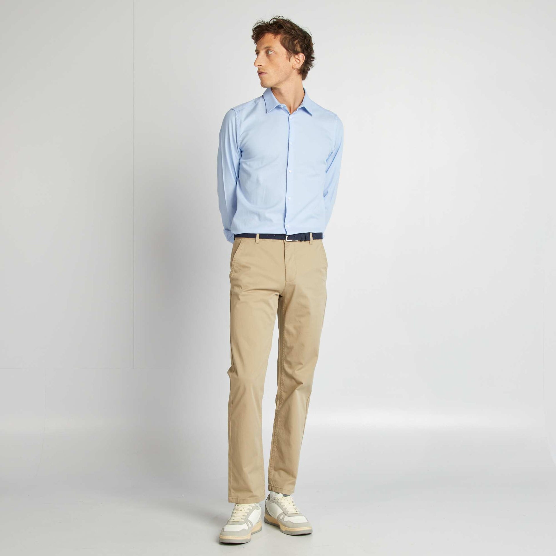 Chemise droite unie BLEU CIEL