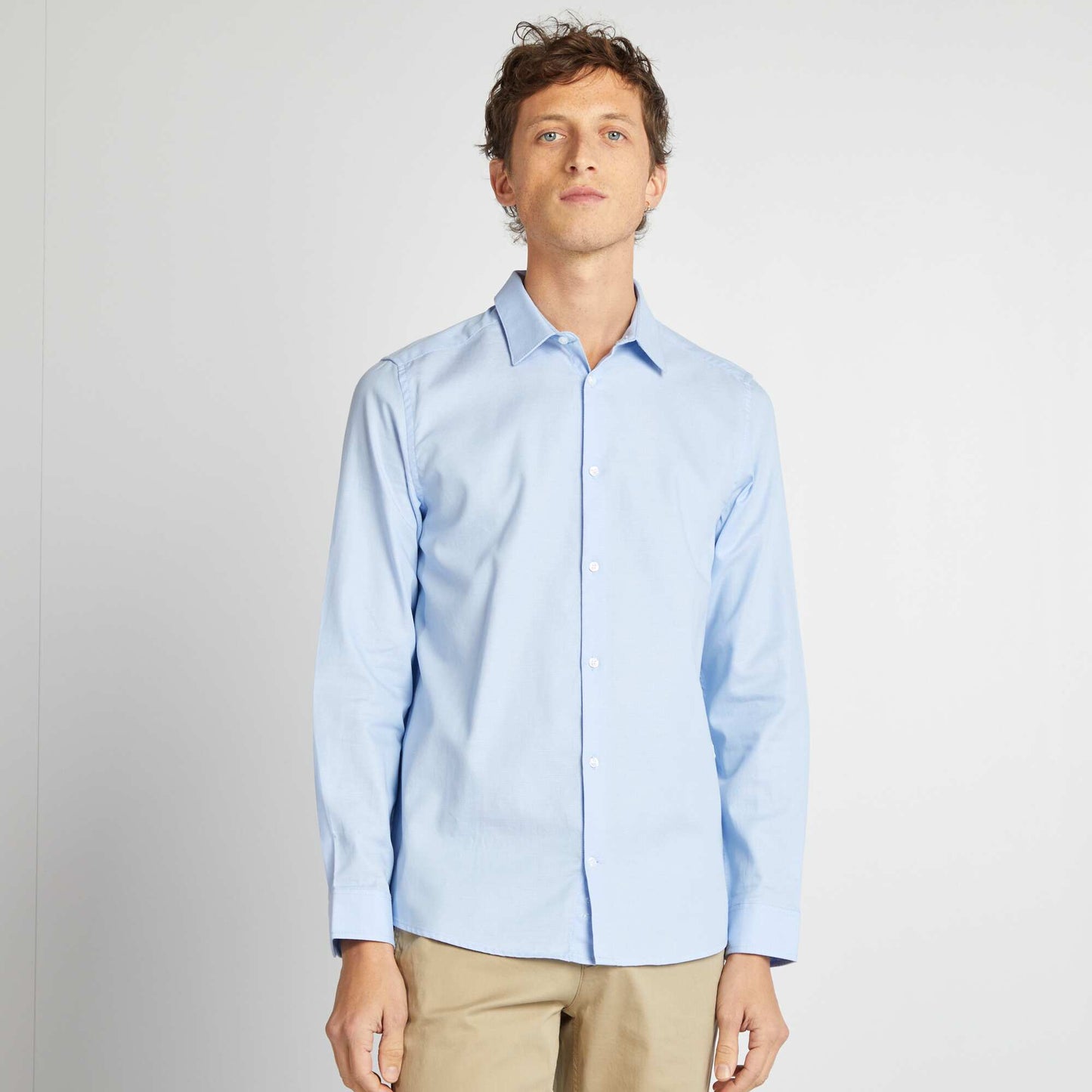 Chemise droite unie BLEU CIEL