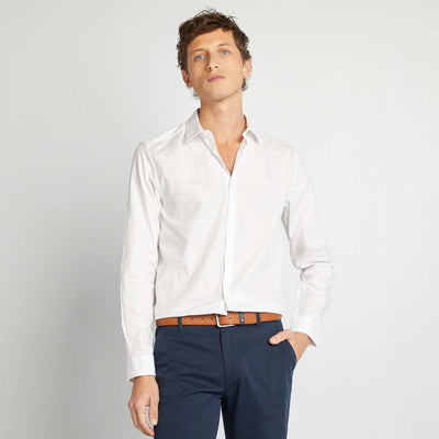 Chemise droite unie BLANC