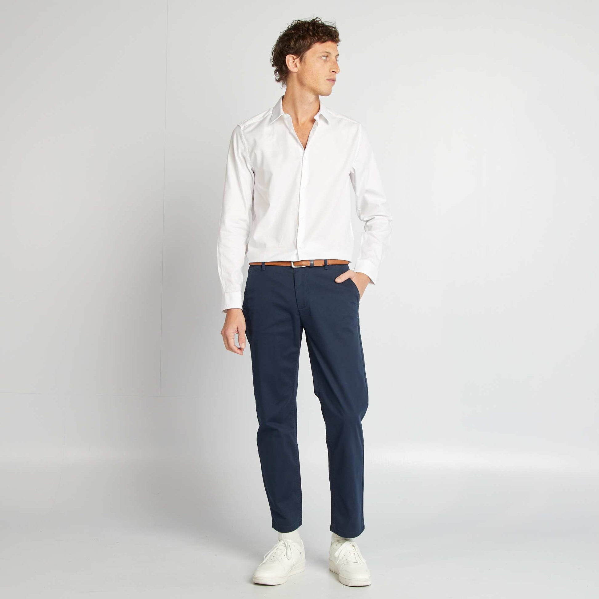 Chemise droite unie BLANC