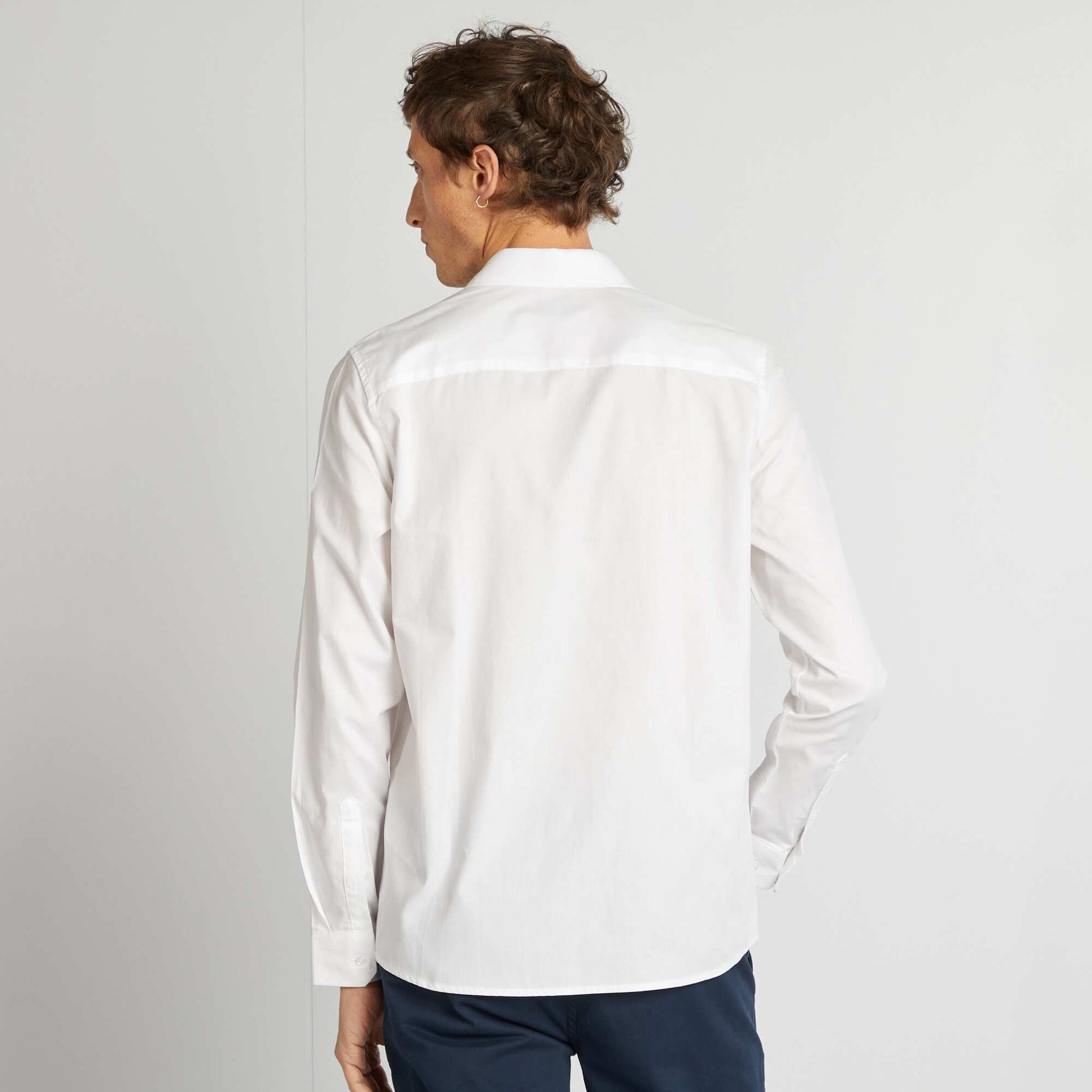 Chemise droite unie BLANC