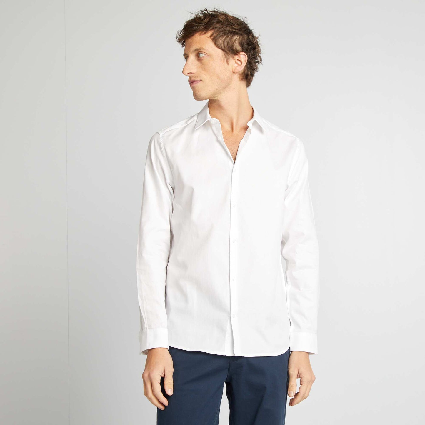 Chemise droite unie BLANC
