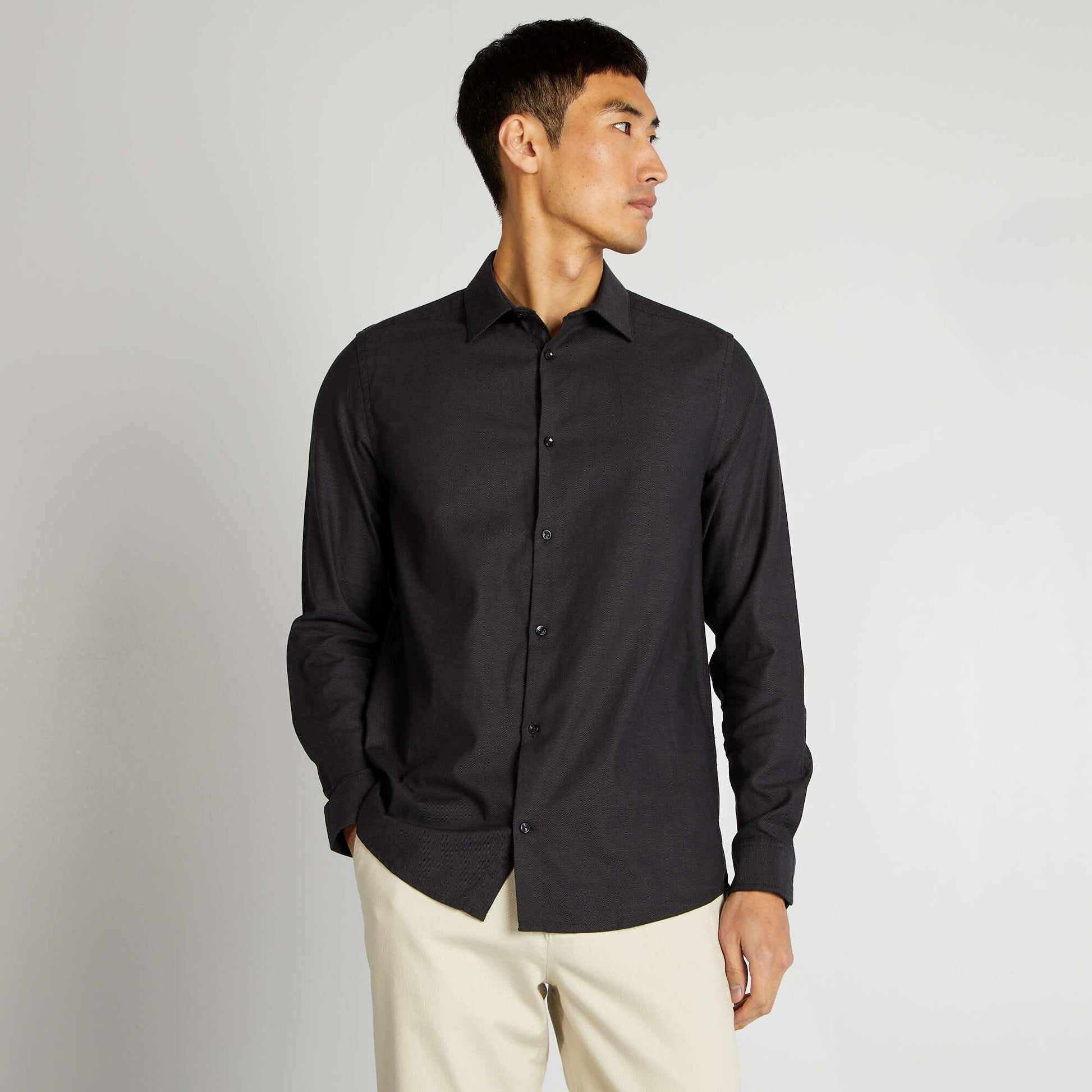 Chemise droite unie GRIS