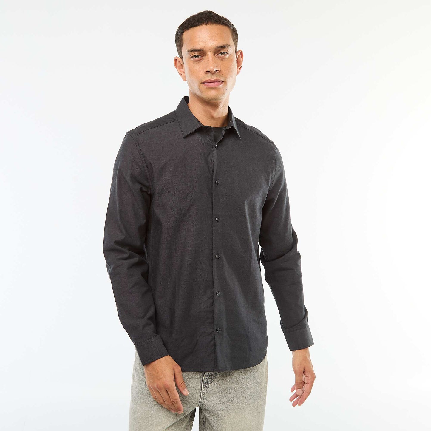 Chemise droite unie NOIR