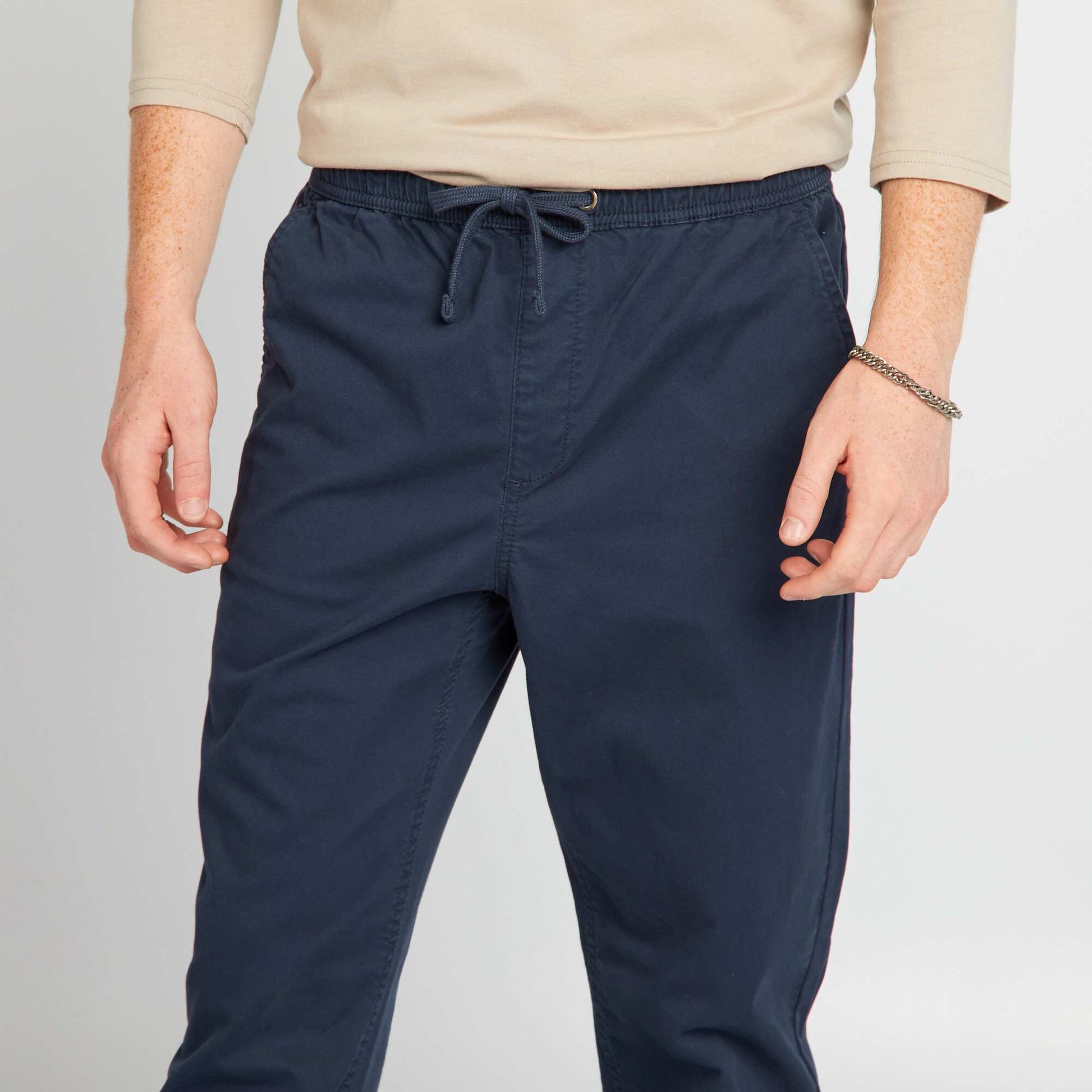 Pantalon esprit 'jogger' BLEU MARINE