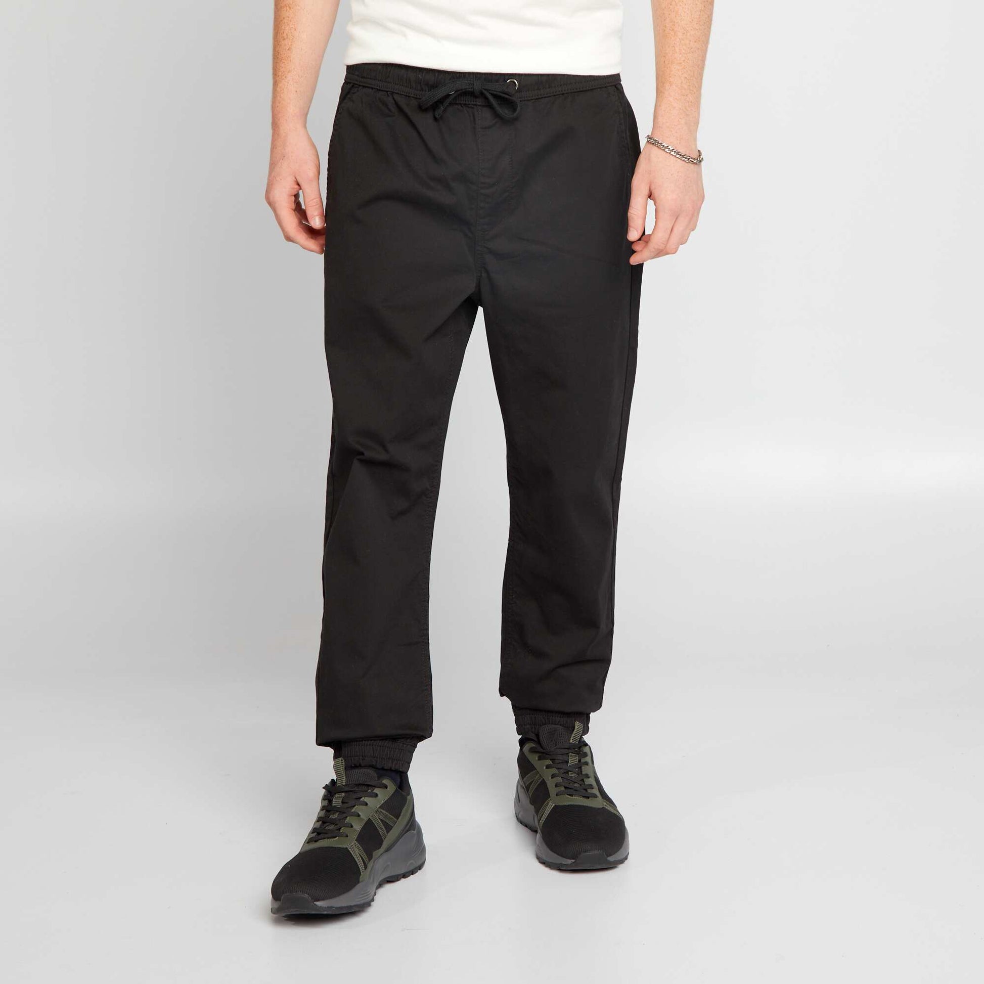 Pantalon esprit 'jogger' NOIR