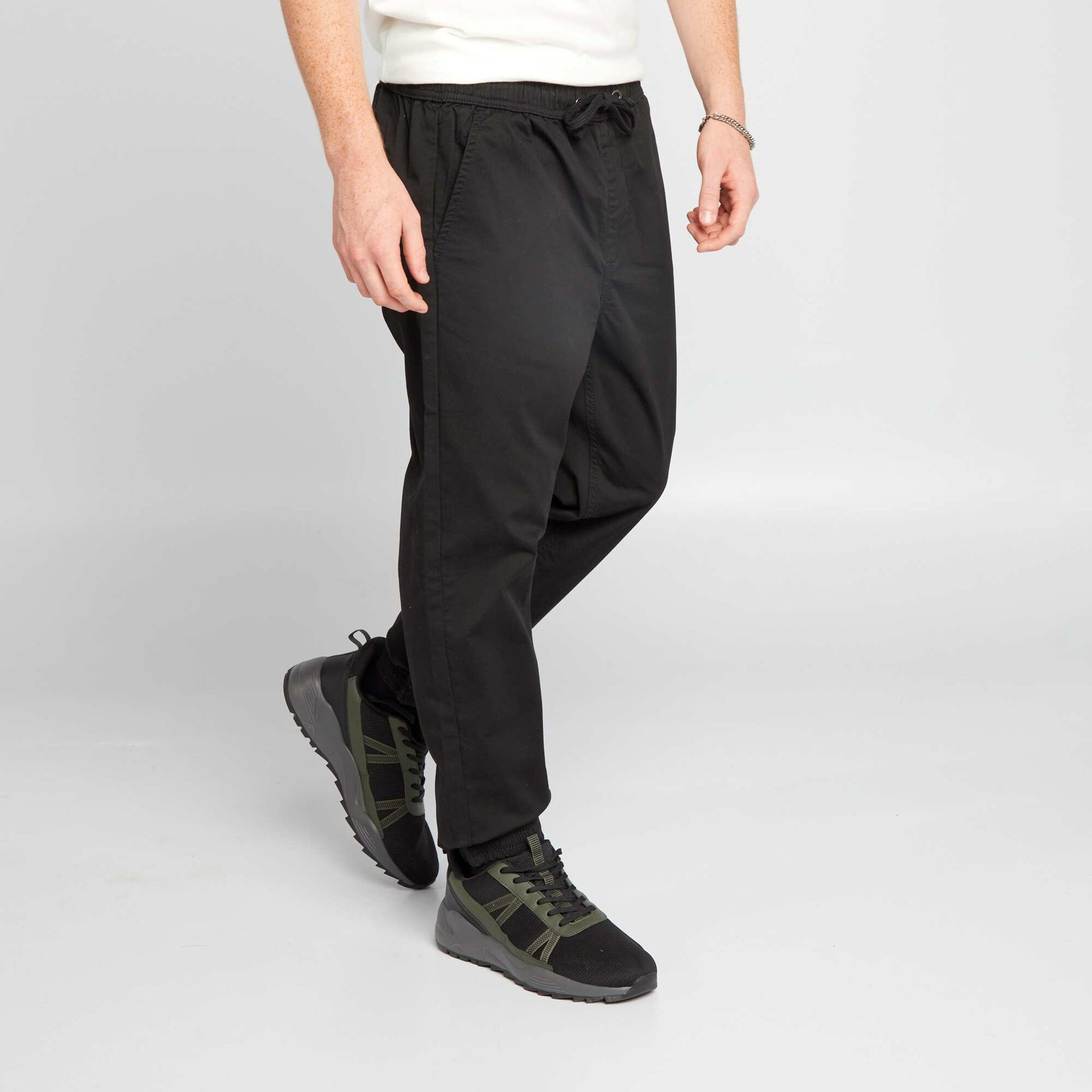 Pantalon esprit 'jogger' NOIR