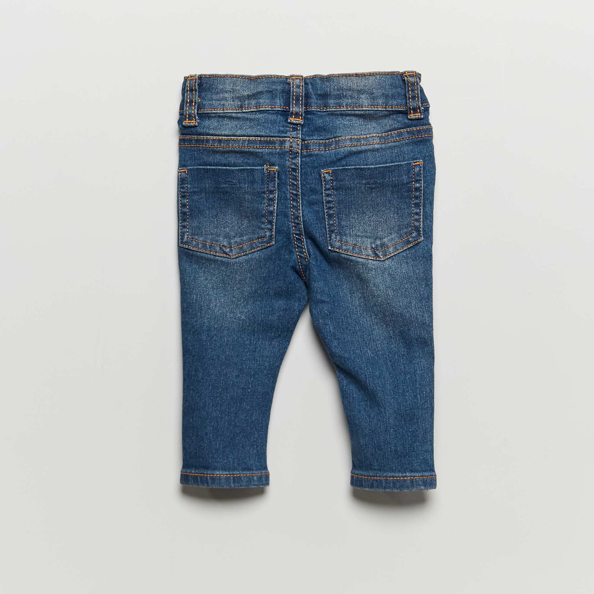 Jean slim stretch à taille ajustable BLEU FONCé