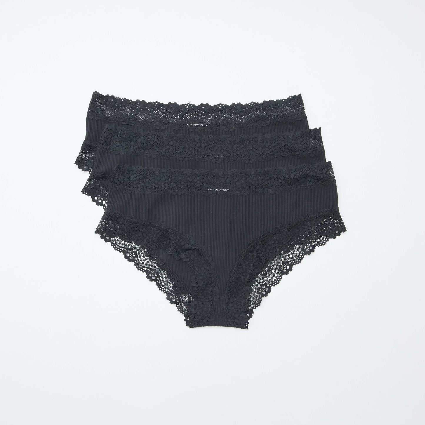 Lot de 3 shorties fines côtes NOIR