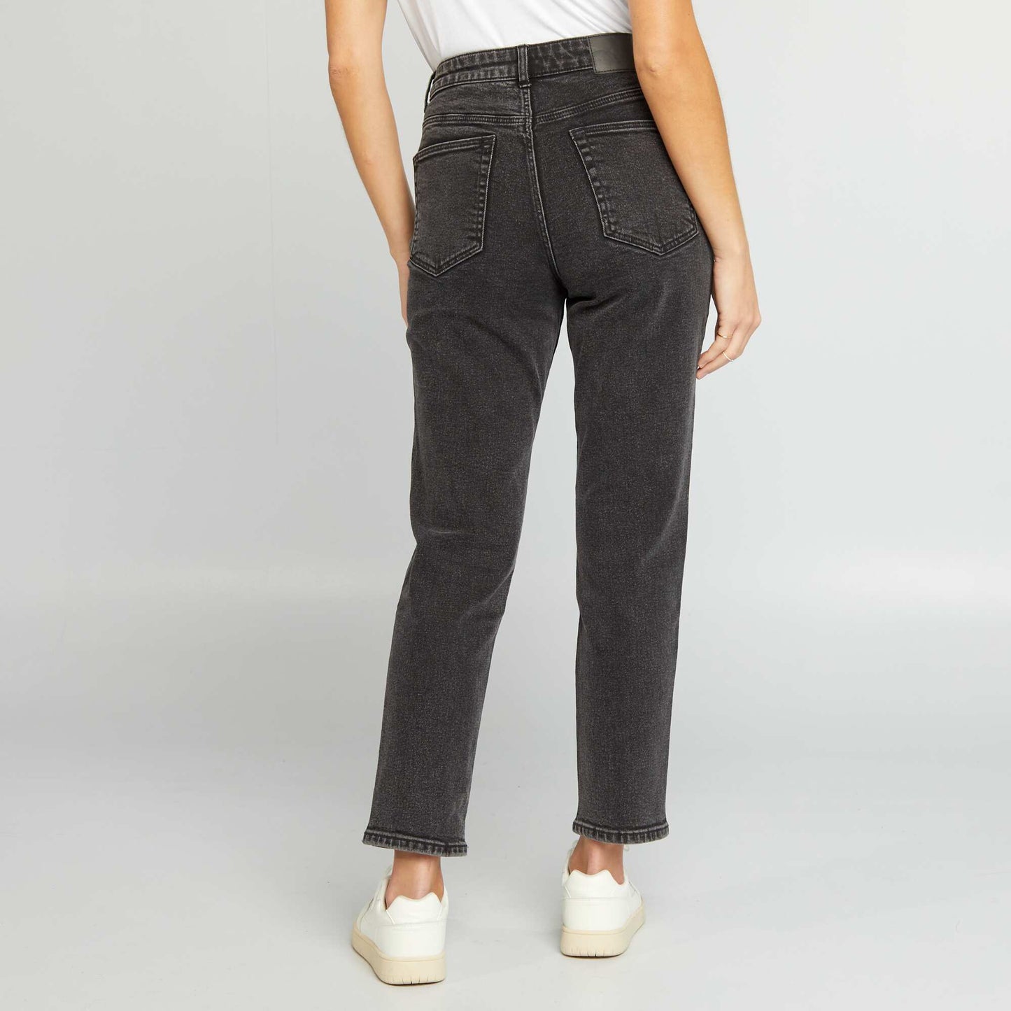 Jean mom à taille très haute - L30 NOIR