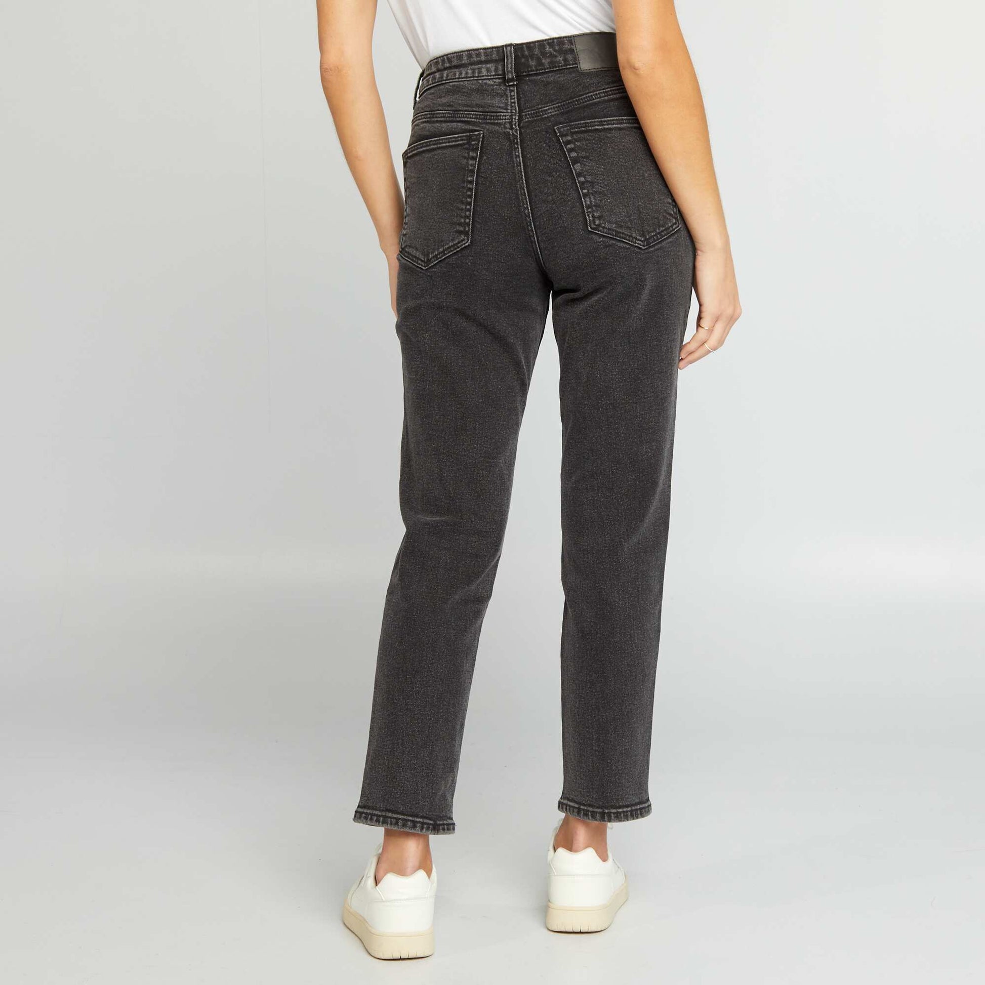 Jean mom à taille très haute - L30 NOIR